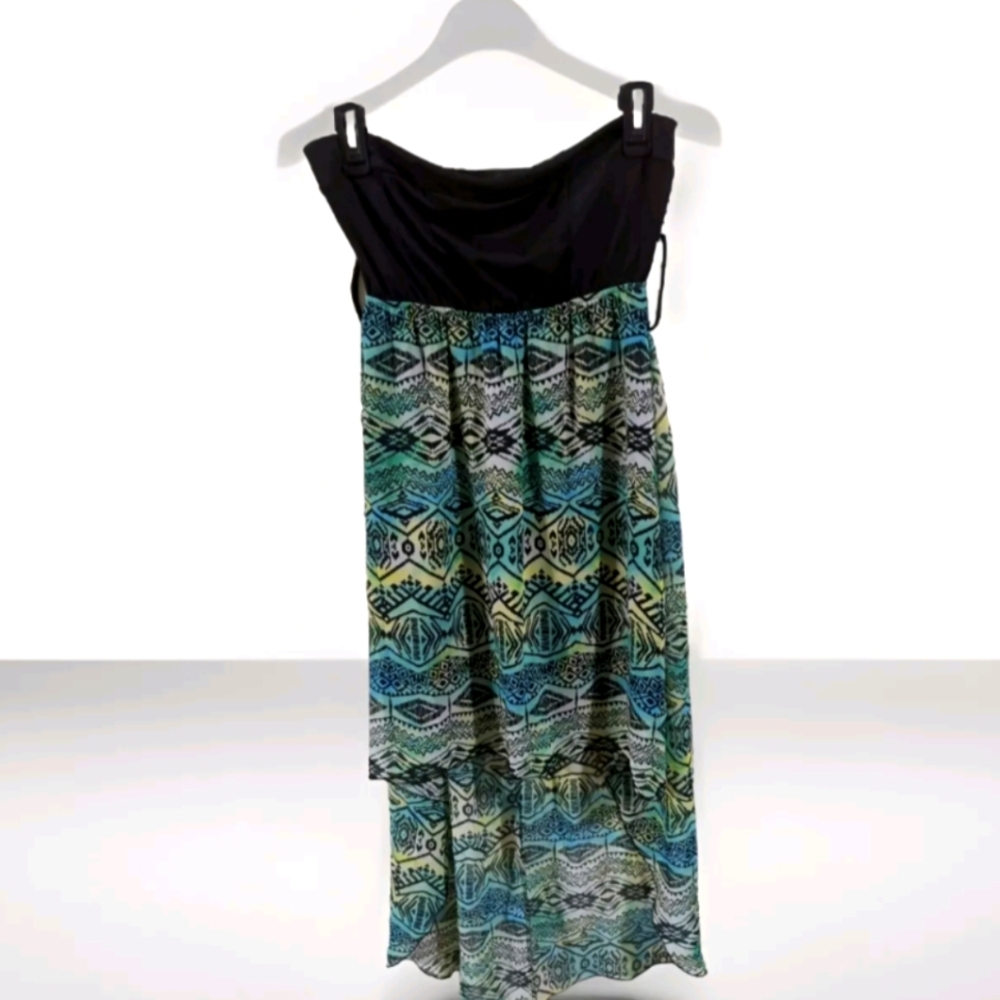 Sexy Black 🖤 & 💚Sea Green Cocktail Dress Hi-Low Strapless Size M  Rue 21 NWT